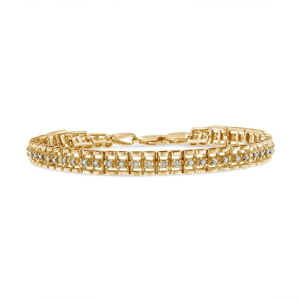 Haus of Brilliance Yellow Gold Diamond Link Tennis Bracelet - image 