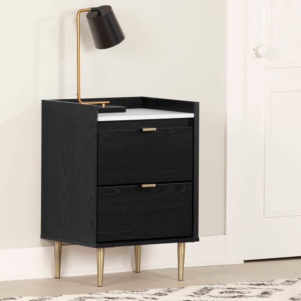 South Shore Hype End Table w/Faux Carrara Marble