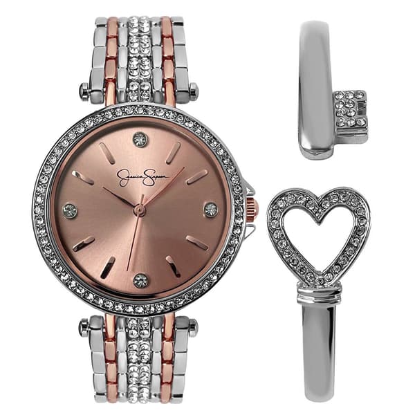 Jessica Simpson Tri-Tone Watch/Bracelet Set - JSB8006TTR - image 