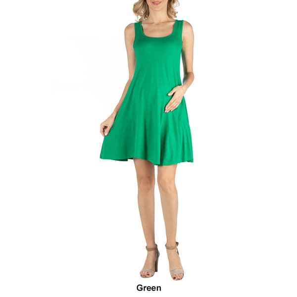 Womens 24/7 Comfort Apparel Solid Maternity Fit and Flare Dress