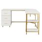 Techni Mobili L-Shape Home Office Two-Tone Desk w/ Storage - image 3