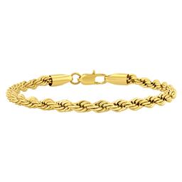 Mens Gentlemens Classics(tm) Gold-Tone Stainless Steel Rope Bracelet
