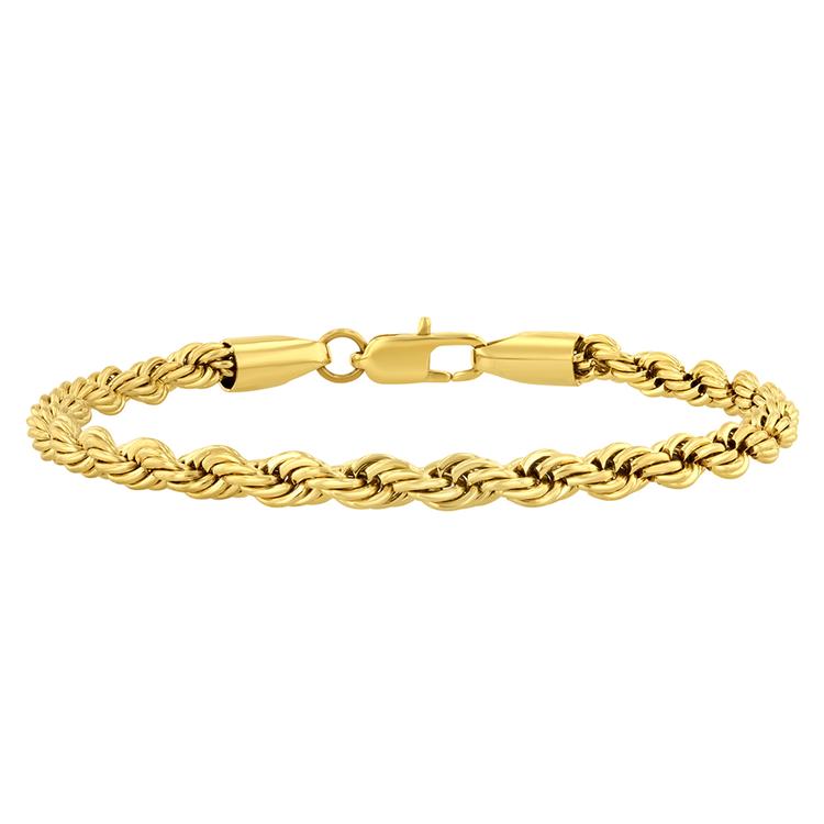 Mens Gentlemens Classics(tm) Gold-Tone Stainless Steel Rope Bracelet