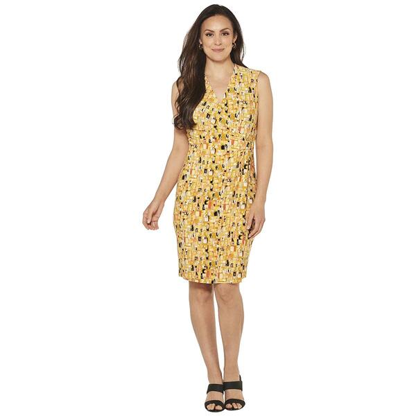 Womens Kasper Sleeveless Signature Wrap Blocks Dress - image 