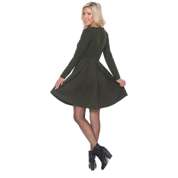 Womens White Mark Jenara Solid Fit & Flare Dress