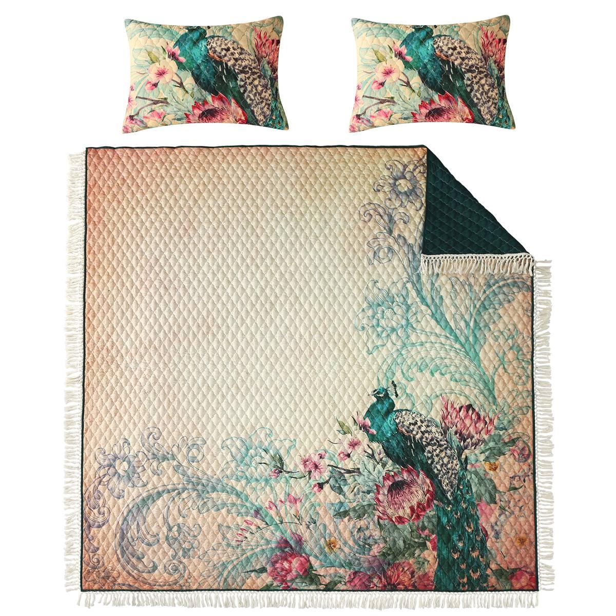 Greenland Home Fashions™ Eden Peacock Crochet Embellish Quilt Set