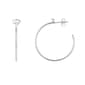 Sunstone Sterling Silver CZ Post Hoop Earrings - image 1