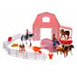 New Ray Valley Ranch Pink Barn Horse Set - image 1