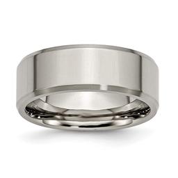 Mens Endless Affection(tm) Beveled Edge Titanium 8mm Wedding Band