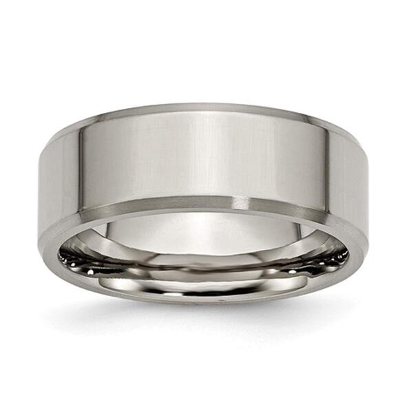 Mens Endless Affection&#40;tm&#41; Beveled Edge Titanium 8mm Wedding Band - image 