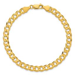 Gold Plated over Sterling Silver Beveled Curb Chain Bracelet