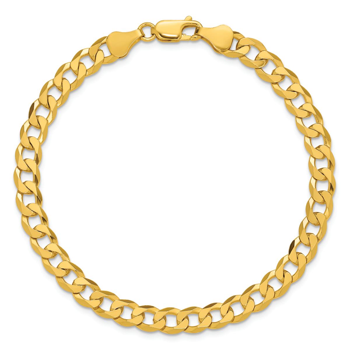 Gold Plated over Sterling Silver Beveled Curb Chain Bracelet