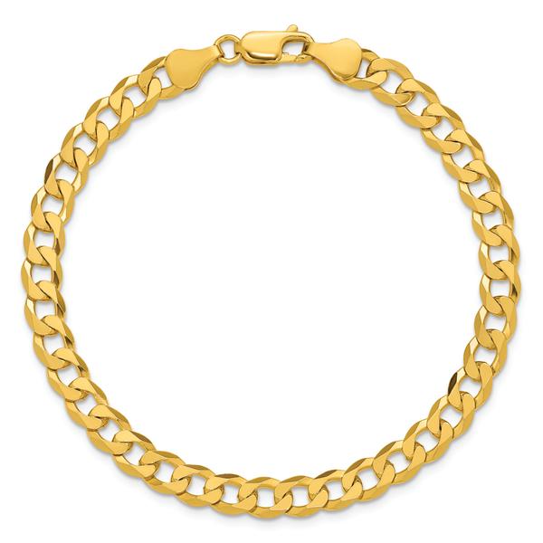 Gold Plated over Sterling Silver Beveled Curb Chain Bracelet