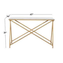 9th & Pike® White Metal Contemporary Console Table