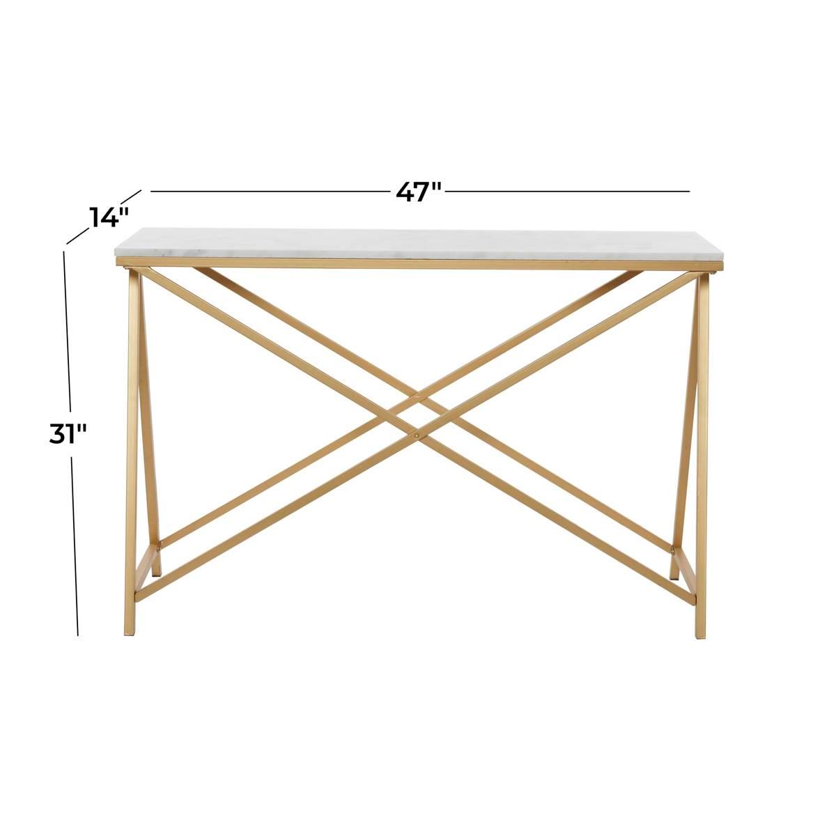 9th & Pike® White Metal Contemporary Console Table