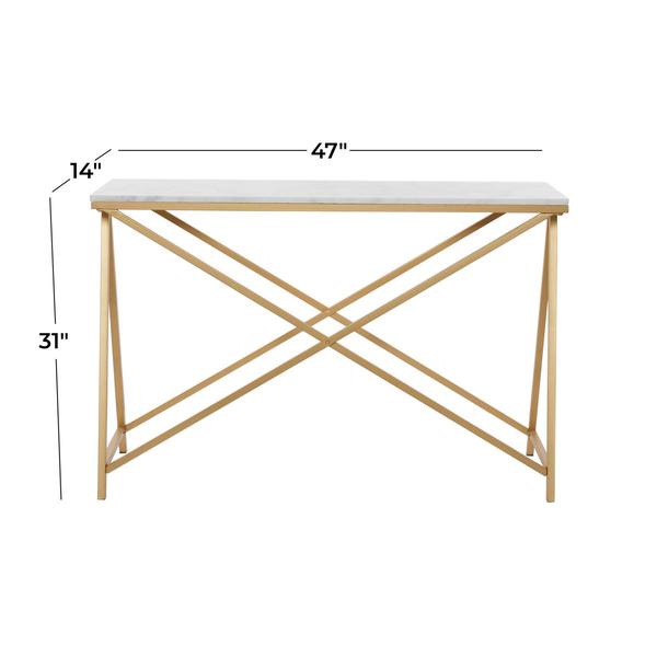 9th & Pike® White Metal Contemporary Console Table