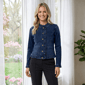 Womens Draper James Long Sleeve Ruffle Neck Denim Jacket - image 1