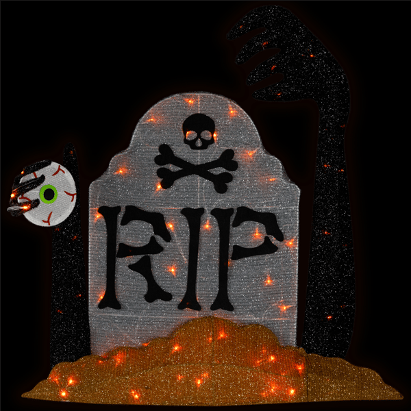 Northlight Black & Grey Lighted Tombstone Halloween Decoration