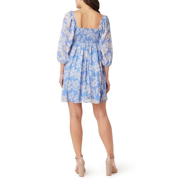 Juniors Wallflower 3/4 Sleeve Pleat Chiffon Dress - Lavender