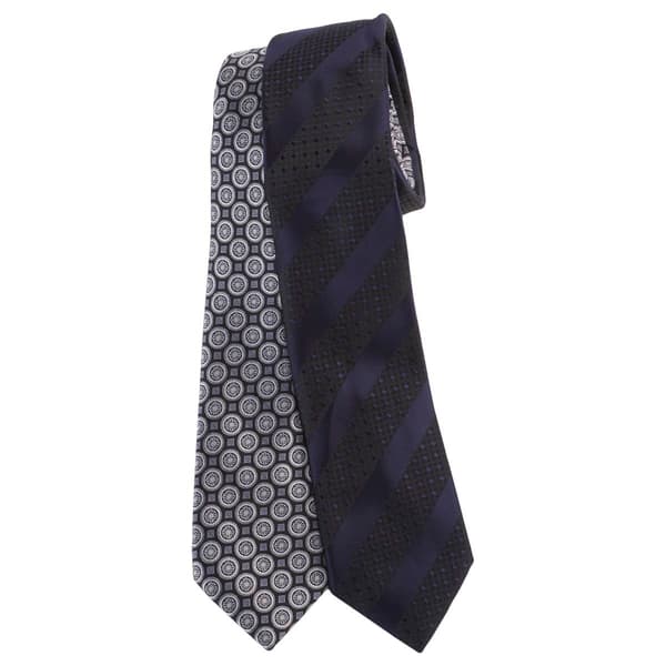 Mens Bill Blass 2 Tie Set - Navy/Grey - image 
