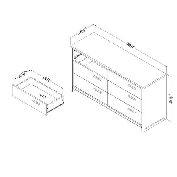 South Shore Lensky 6-Drawer Double Dresser