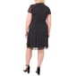 Plus Size MSK Short Sleeve Dot Chiffon Pintuck A-Line Dress - image 2