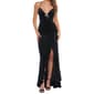 Juniors Crystal Doll Glitter Stretch Velvet Ruffle Sheath Dress - image 4