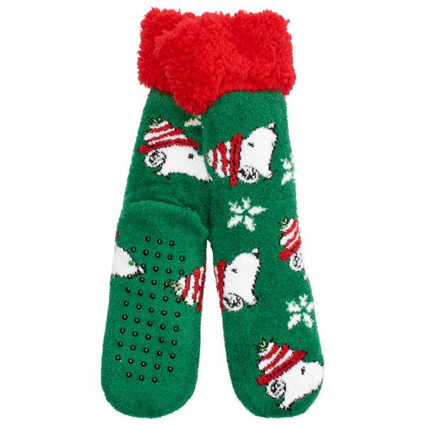 Womens Peanuts Snoopy Christmas Warmer Sherpa Slipper Socks