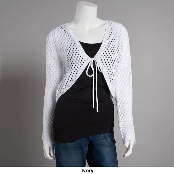 Juniors Almost Famous&#8482; Perri Open-Stitch Cardigan