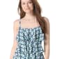 Womens Beach House Ruffle Tiered Geometric Tankini Swim Top - image 1