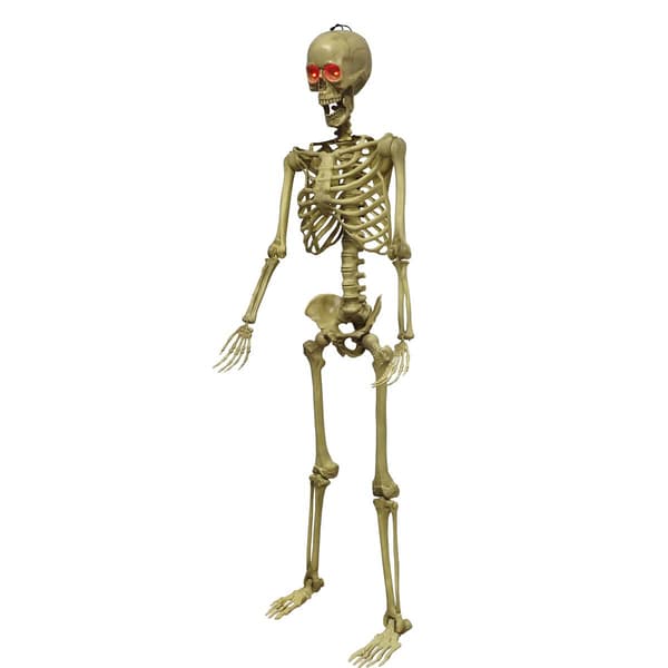 Battery-Operated 60in. Posable Skeleton with Red LED Eyes