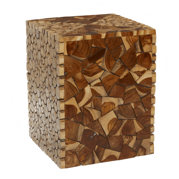 9th & Pike® Contemporary Brown Teak Wood End Table