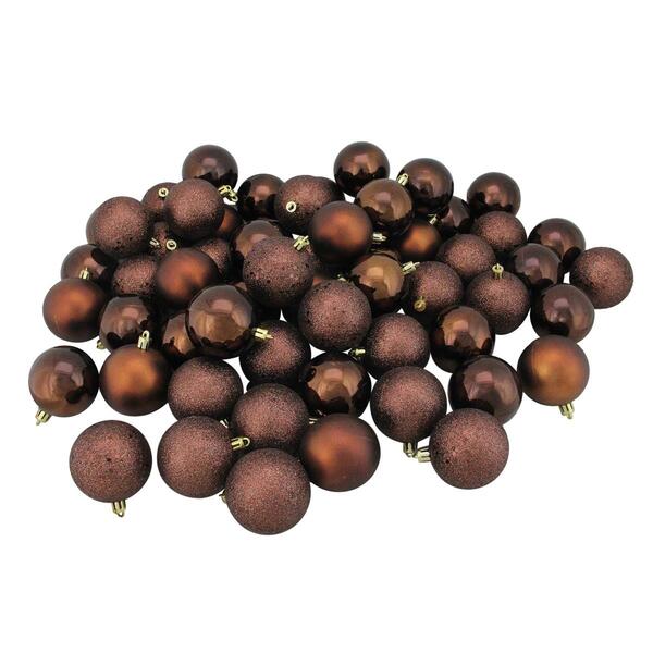 Northlight Seasonal 60ct. Mocha Christmas Ball Ornaments - image 