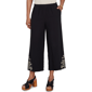 Womens Ruby Rd. Tropical Noir Embroidery Hem Wide Leg Pants - image 1