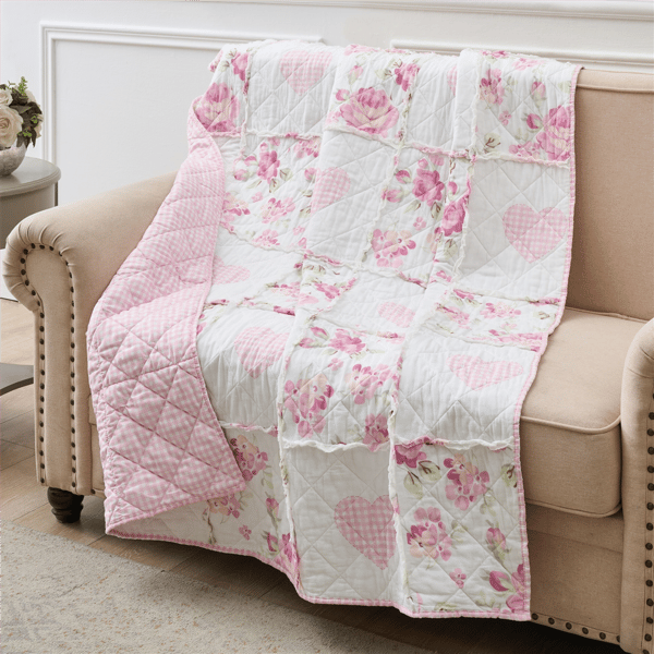 Greenland Home Fashions™ Veronica''s Hearts Patchwork Throw