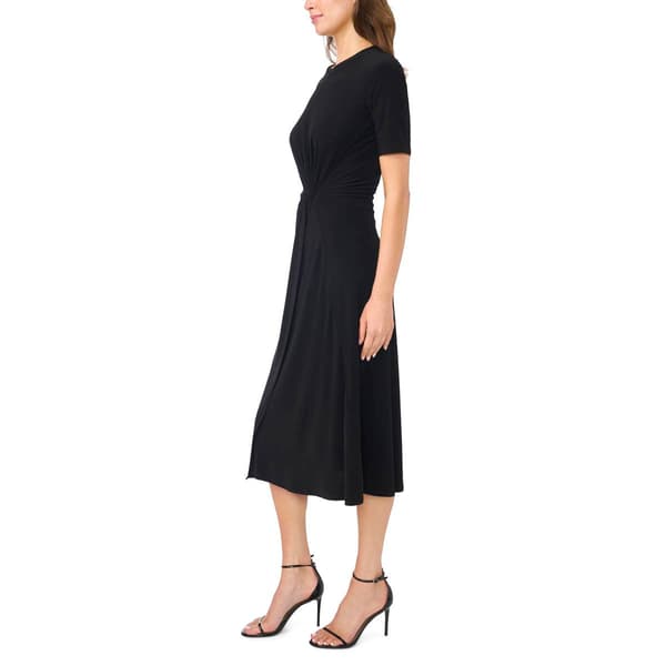Womens MSK Short Sleeve Side Twist Solid Midi Dress