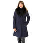 Womens Nine West Plaid Faux Wool Coat With Faux Fur Collar - image 3