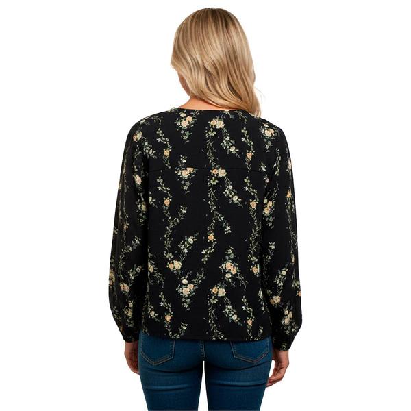 Womens Angels Forever Young Long Sleeve Floral Leaf Blouse
