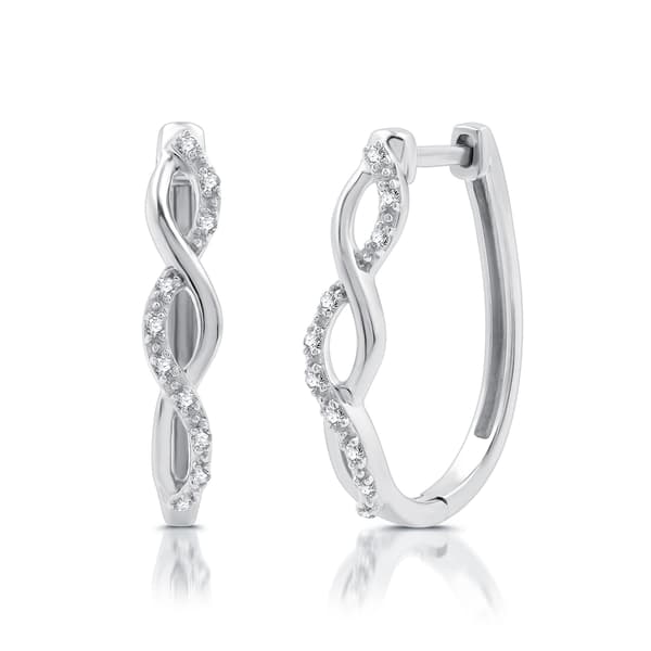 Nova Star&#174; 1/10ctw. Lab Grown Diamond Twisted Hoop Earrings