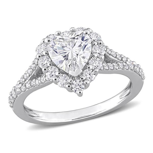Gemstone Classics&#40;tm&#41; 1 1/2kt. Moissanite Halo Engagement Ring - image 