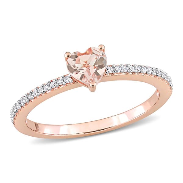 Gemstone Classics(tm) 10kt. Rose Gold Heart Promise Ring - image 