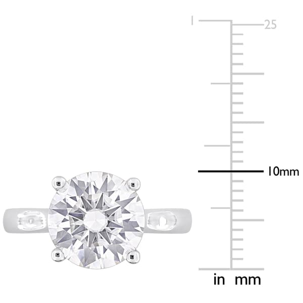 Sterling Silver 3 1/2ctw. White Moissanite Solitaire Ring