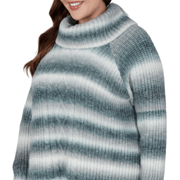 Plus Size Hearts of Palm Silver Linings Ombre Stripe Sweater