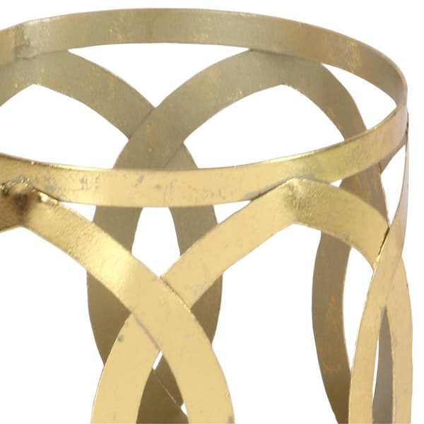 9th & Pike® Gold Metal Trellis Pattern Candle Holder