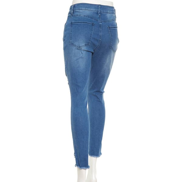 Plus Size Royalty Frayed Tulip Hem Ankle Jeans with Rips