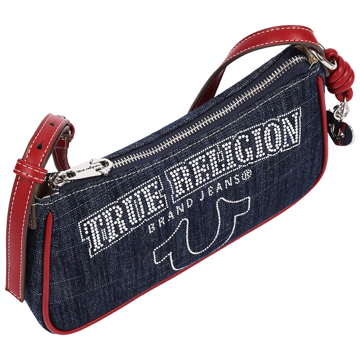 True Religion Bling Logo Denim Shoulder Bag