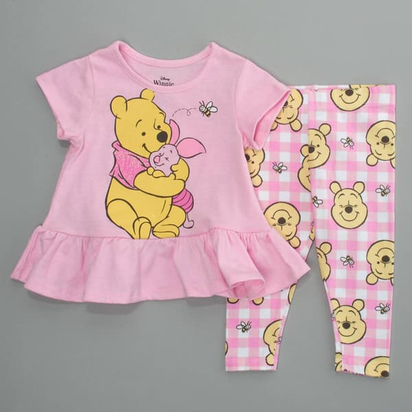 Baby Girl &#40;12-24M&#41; Disney Pooh & Piglet Hugging Top/Leggings Set - image 