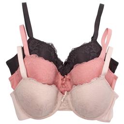 Womens Laura Ashley® 3pk. Floral Lace Galloon Bras - LS3700-3PKAH