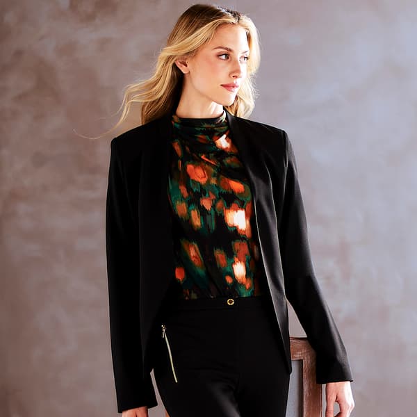 Womens Calvin Klein Scuba Crepe Open Jacket - image 