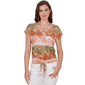 Petite Hearts of Palm Tropical Twist Tropical Tie Hem Blouse - image 1